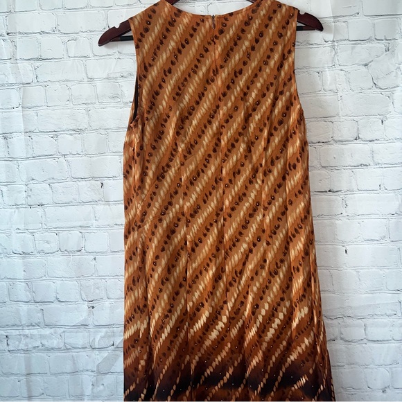 Coldwater Creek orange & brown cheetah print dress size S - Picture 9 of 10